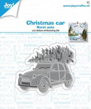 Stanzschablone Auto mit Weihnachtsbaum 2