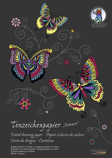 Tonzeichenpapierblock intensive Farben