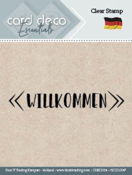 Card Deco Textstempel Willkommen