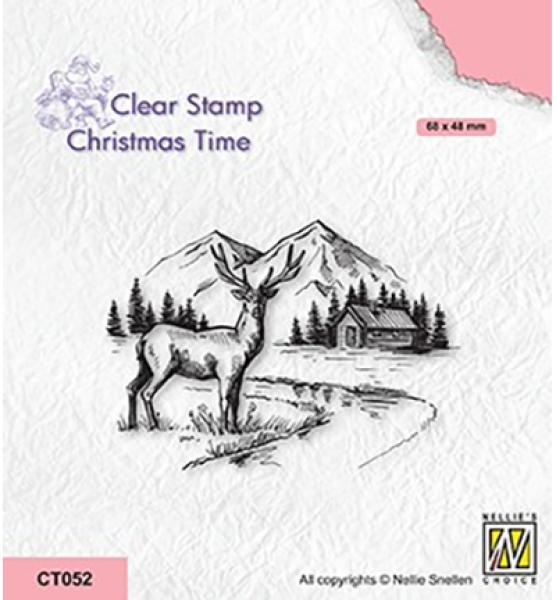 Nellies Choice - Christmas Time Winter Landscape with Deer