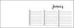 Geburtstagskalender quer mit Monat